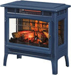 Freestanding Electric Fireplace Stove Heater with 3D Flame Effect for 1,000 Sq. Ft