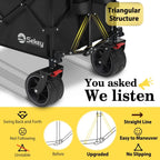 Sekey 48 Inch Long Foldable Extended Travel Cart, 440 Lbs Load Capacity, Heavy Duty 300 Liter Folding Multi-Purpose Garden Cart