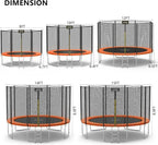 AOTOB 8FT 10FT 12FT 14 FT 15FT Trampoline with Safety Enclosure Net Outdoor Trampoline