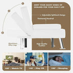 Homall Futon Sofa Bed Leather Futon Couch with Armrests Adjustable Recliner Sleeper Sofa Bed