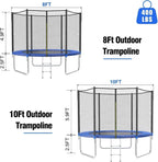 AOTOB 8FT 10FT 12FT 14 FT 15FT Trampoline with Safety Enclosure Net Outdoor Trampoline