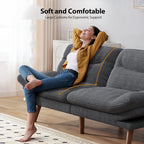Convertible Futon Sofa Bed, 66 Inch Corduroy Futon Sofa Recliner Sofa Bed for Small Spaces, Playrooms or Offices