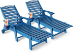 Lounge Chair Outdoor Chaise Lounge HDPE 6-Position Outdoor Chaise Lounge Patio Lounge Chair