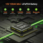 ‎GreenOE 12V 100Ah LiFePO4 Battery Group 31 with Built-in 100A BMS, 15000 Deep Cycles Rechargeable Lithium Battery Prefect for Solar System, Rvs, Marine, Vans, Trailer,Trolling Motor, Backup, 1 Pack