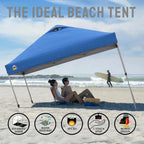 10x10 Pop-Up Awning One-Click Installation Beach Tent Outdoor Sunshade Silver Coated Top