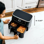 Ninja Foodi 6-in-1 FlexBasket Air Fryer with 7 QT MegaZone Basket Divider for Large Proteins