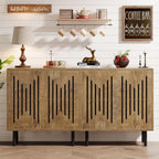 Tribesigns Set of 2 Sideboard Buffet with Storage 59 Buffet Sideboard Cabinet with Adjustable Shelves