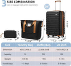 Luggage 6-piece hardshell expandable suitcase lightweight travel carry-on luggage set
