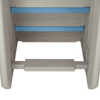 Aqua Select White Anti-Slip Pool Steps with White Steps and White Outside Flip-up Safety Ladder, 48-54H