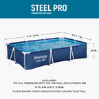 Bestway Steel Pro Rectangle Above Ground Pool Set, 12' x 6'7 x 26