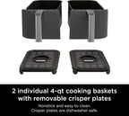 Ninja Foodi 6-in-1 FlexBasket Air Fryer with 7 QT MegaZone Basket Divider for Large Proteins