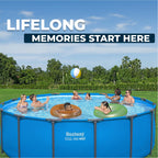 Bestway Steel Pro MAX 15’ x 48 Metal Frame Above Ground Pool, Blue, POOL ONLY