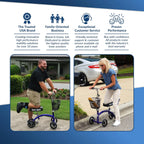 KneeRover Deluxe KneeCycle Steerable Knee Walker Foldable Mobility Aid & Knee Scooter for Adults