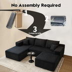 107.5 Cloud Modular Sectional Sofa Couch with L-Shape Chaise,Modern Minimalist Upholstered Couches