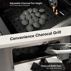 Brand Man Propane Gas & Charcoal Grill Combo with Griddle Dual Fuel BBQ Grill for Outdoor Barbecue, Black