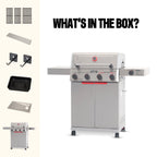 Monument Grills 4 +1 Burner Propane Gas Grill,49,000 BTU Stainless Steel Outdoor Patio Barbecue Grill with Folding Shelves and Flip Rack,Mesa II 415BZ