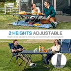PORTAL Lightweight Folding Camping Table, Aluminum Roll Up Folding Square Table with Carry Bag for Picnic, Backyards, BBQ