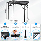 OHHANI Folding Grill Table, 3 ft Portable Outdoor Bbq Picnic Table, Easy Storage for Camping, Black