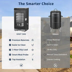 EAST OAK 30 Outdoor Electric Smoker Built-in meat probe smokes up to 6 times longer