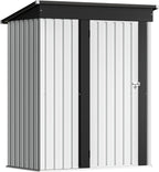 Devoko Outdoor Storage Shed 5 x 3 FT Lockable Metal Garden Steel Anti-Corrosion Storage House