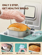 Neretva Bread Maker 20-in-1 2LB Bread Maker Dual Heater Bread Maker Automatic Ceramic Pan