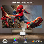 [5000+ Official-Apps & 3200 ANSI & 50W Dolby Audio] Outdoor-Projector-4k with WiFi