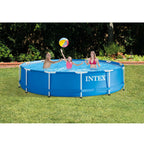 INTEX Metal Frame 12ft x 30in Above Ground Swimming Pool Set w/Filter Pump