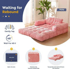 Folding Sofa Bed L-Shaped Convertible Sofa Bed with Armrests and Pillows