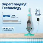 SPECSTAR Cordless Pool Vacuum with Telescopic & Extension Poles 9.12ft, 18.5 GPM Suction, 60-Min Run Time, Handheld Cleaner Rechargeable with Battery Indicator for Pools/Spas/Hot Tubs - Yellow