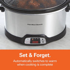 Hamilton Beach 8 Quart Programmable Slow Cooker Three Temperature Settings Dishwasher Safe Crock