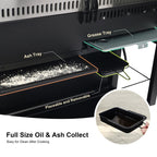 Brand Man Propane Gas & Charcoal Grill Combo with Griddle Dual Fuel BBQ Grill for Outdoor Barbecue, Black