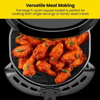 Chefman 6-Quart Double Basket Air Fryer Easy View Window uses two separate nonstick pans