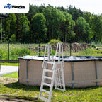 Vinyl Works Canada SLAW Slide Lock A Frame Above Ground Pool Ladder, White