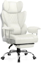 Large high back office chair high back leather gaming chair with footrest