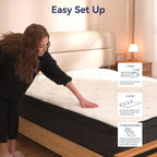Queen Mattress, 12 Inch Queen Hybrid Mattress in a Box, Upgrade Individually Pocket Springs, Medium Firm, Pressure Relief, Breathable Comfort and Durable, CertiPUR-US Certified