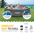 Funsicle Quickset 14’ x 36” Round Inflatable Top Ring Above Ground Swimming Pool Set