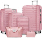 Luggage 6-piece hardshell expandable suitcase lightweight travel carry-on luggage set