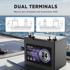 SGFYO Group Size 27M Dual Purpose Marine Battery,12V 92Ah 800CCA 175RC AGM Starter and Deep Cycle RV & Boat Batteries