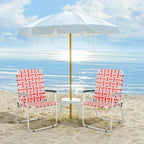 VINGLI Patio Lawn Webbed Folding Chairs Set of 2 Outdoor Beach Portable Lawn Chair