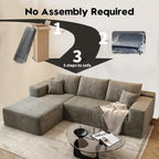 107.5 Cloud Modular Sectional Sofa Couch with L-Shape Chaise,Modern Minimalist Upholstered Couches