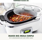 8-in-1 Programmable 6QT Electric Slow Cooker with Dishwasher-Safe Lid and Removable Base
