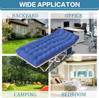 2-Pack Camping Cots with Mattress Comfortable Folding Bed Heavy Duty Baby Cot