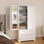 Gizoon Kitchen Pantry Cabinet with Drawers Freestanding Bathroom Storage Cabinet with Doors and Shelves, 47 Inch Small Pantry Cabinet
