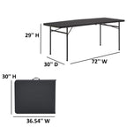 Mainstays 6' Rectangle Centerfold Folding Table, White
