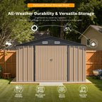Patiowell 5x3 FT Outdoor Storage Shed Tool Shed with Sloping Roof and Lockable Door Metal Shed