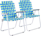 VINGLI Patio Lawn Webbed Folding Chairs Set of 2 Outdoor Beach Portable Lawn Chair
