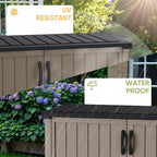 Devoko Outdoor Storage Cabinet 26 Cu Ft with Lockable Doors Horizontal Storage Shed Waterproof
