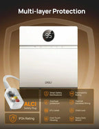 Smart wall-mounted heater for indoor use with adjustable thermostat and remote control