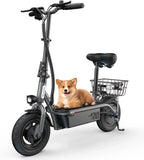 iScooter electric scooter with seat 28/19/15.6 mph top speed dual suspension scooter