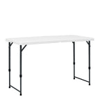 Mainstays 4' Adjustable Height Centerfold Folding Table, White